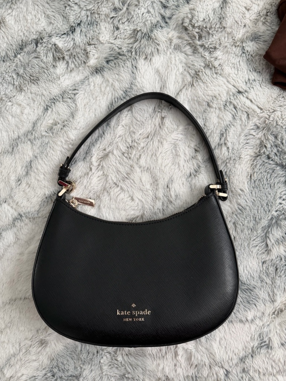 Kate Spade Black Leather Crescent Shoulder Bag